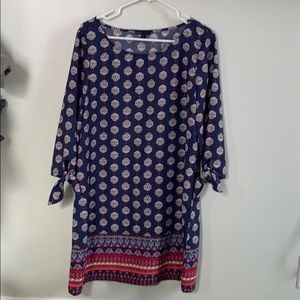 Navy Patterned Dress